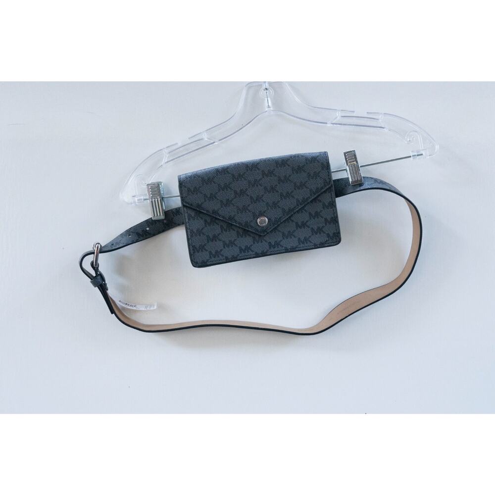 MICHAEL KORS LOGO FANNY PACK WAIST BAG BELT BAG GENUINE LEATHER Size L/XL‎